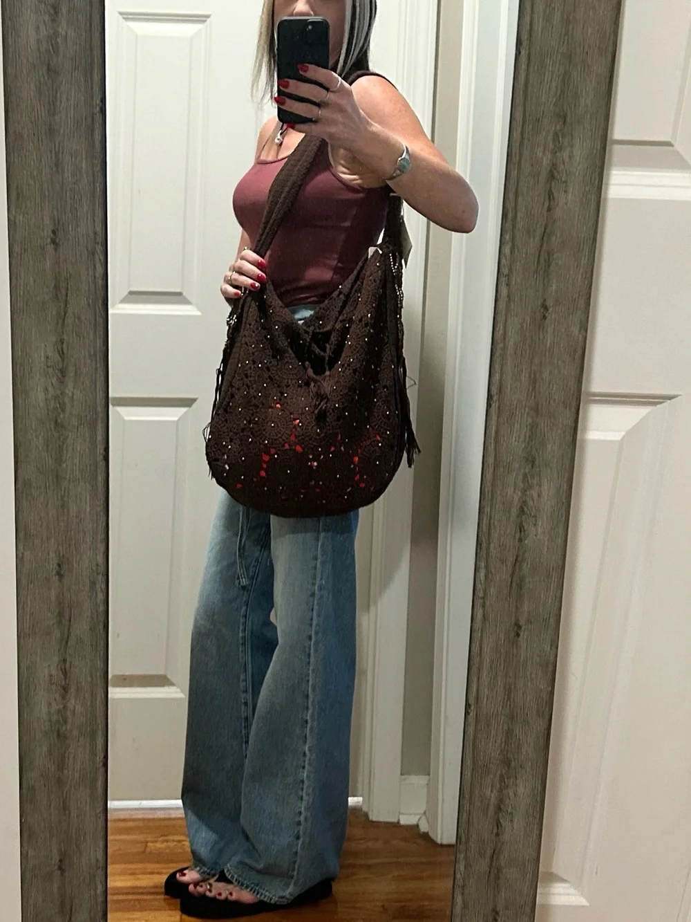 NWT Free People Sunrise To Sunset Crochet Tote